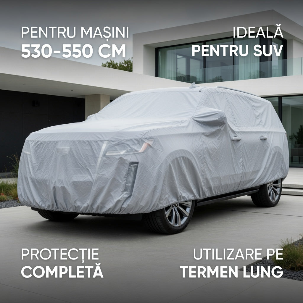 Husă/Prelata Auto Impermeabilă cu Protecție UV și Fixare Sigură
