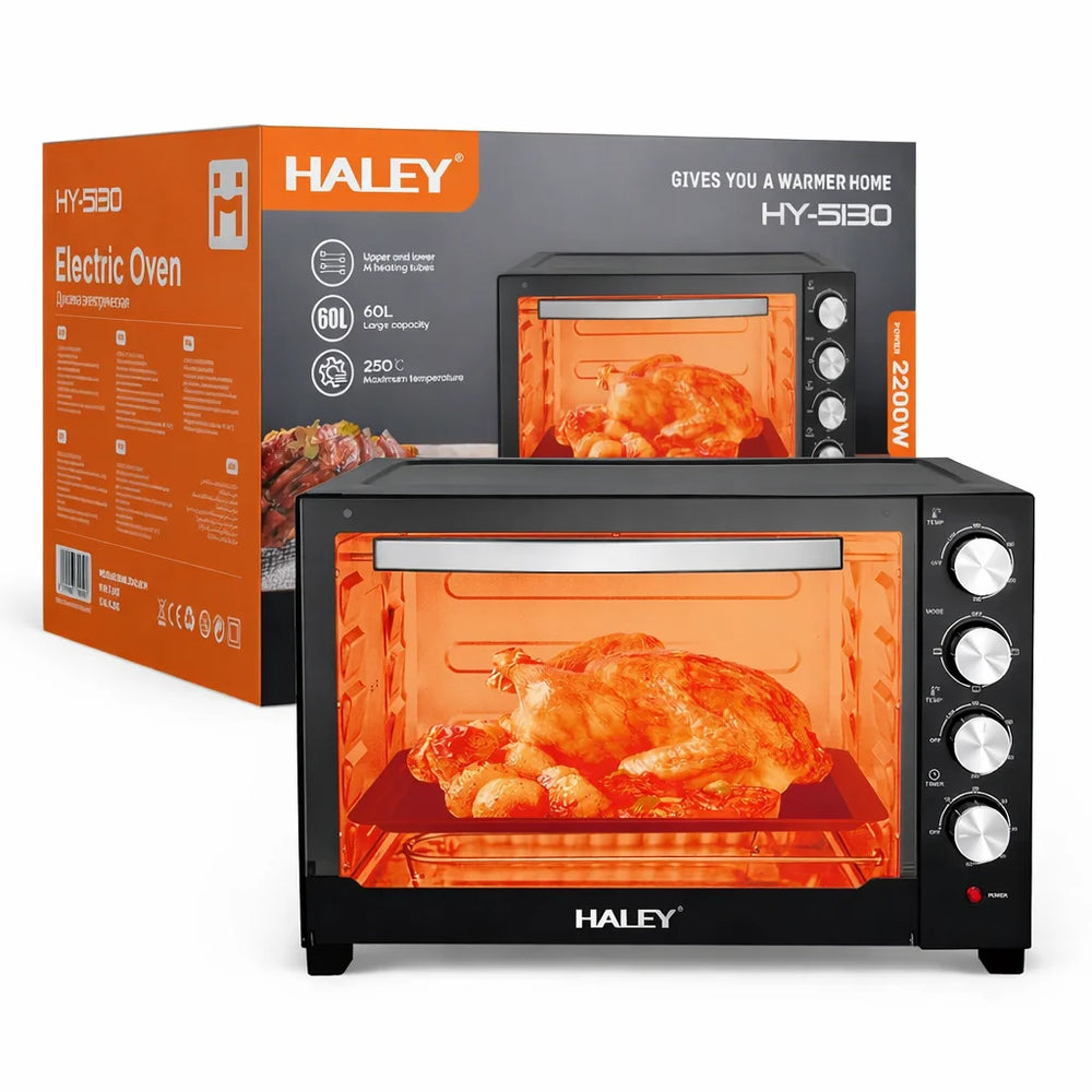 Cuptor Electric HALEY HY-5130, 60L, 2200W, Negru