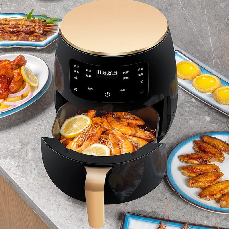 Friteuza cu aer cald 6L, 2400W, Air Fryer Digital Touch, 7 programe, 80-200°C, Timer 60 min, fara ulei
