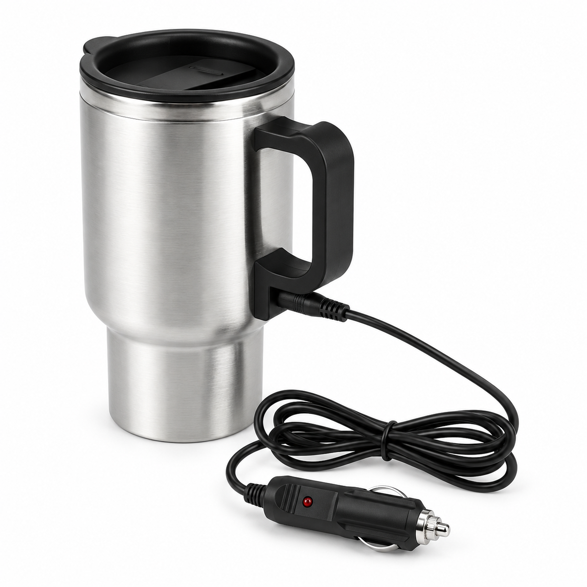 Cană termos auto 400 ml, cu alimentare la priza de 12 V și adaptor inclus, pentru cafea și ceai