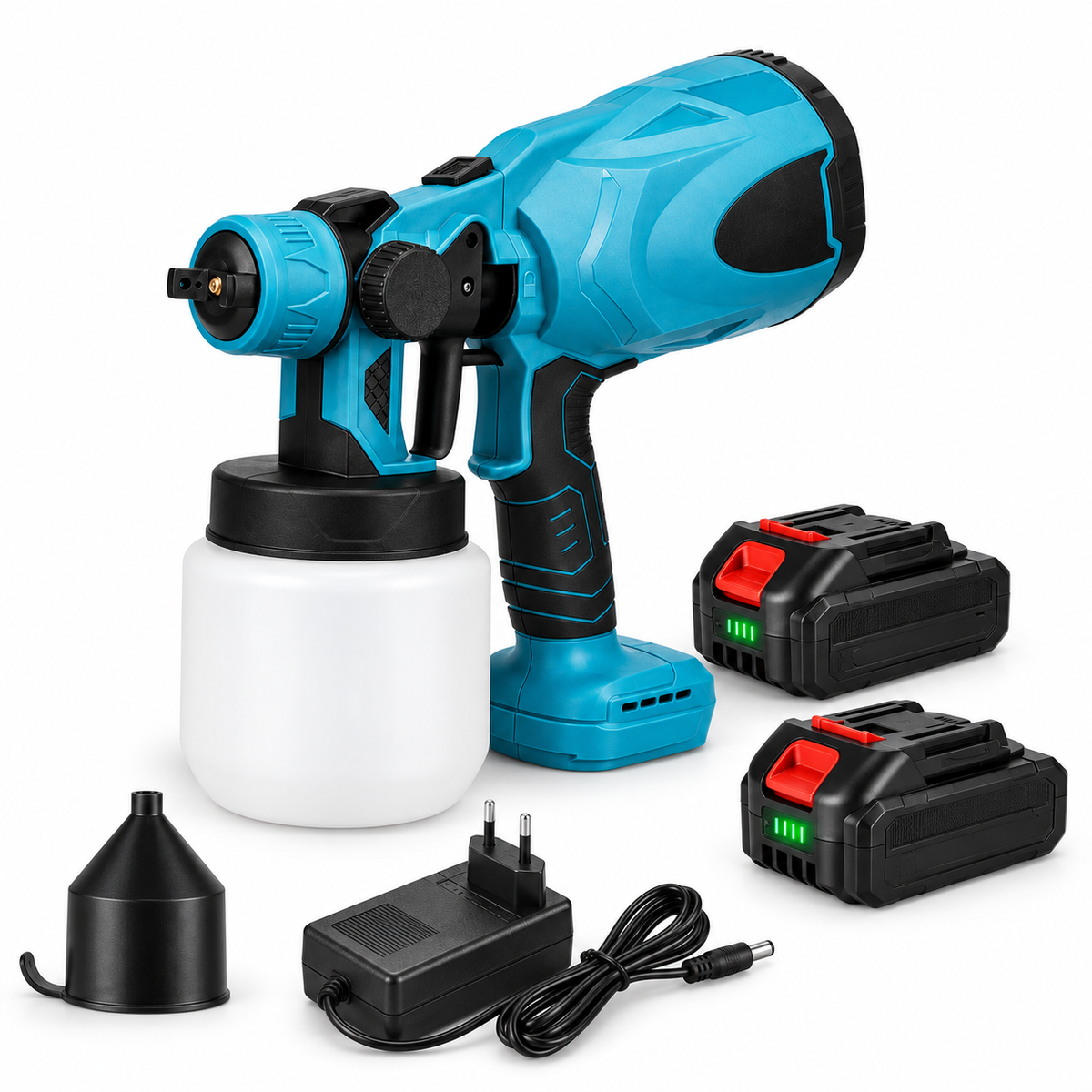 Pulverizator Electric de Vopsea cu 2 Acumulatori, Rezervor 800 ml și 3 Moduri de Pulverizare