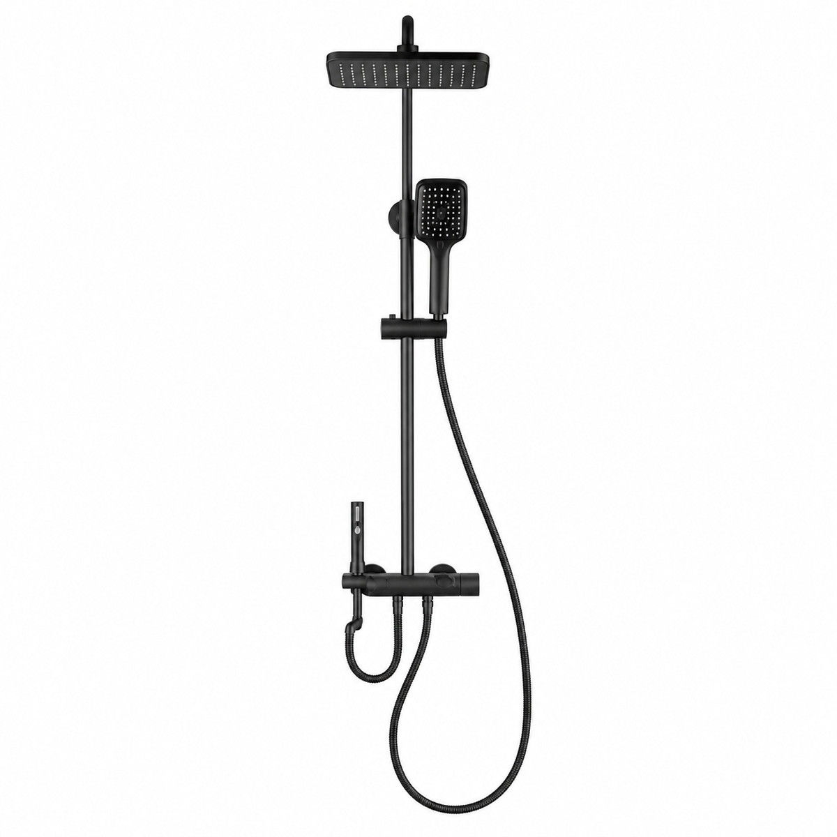 Coloană de duș cu termostat și afișaj electronic, multiple funcții de jet și LED