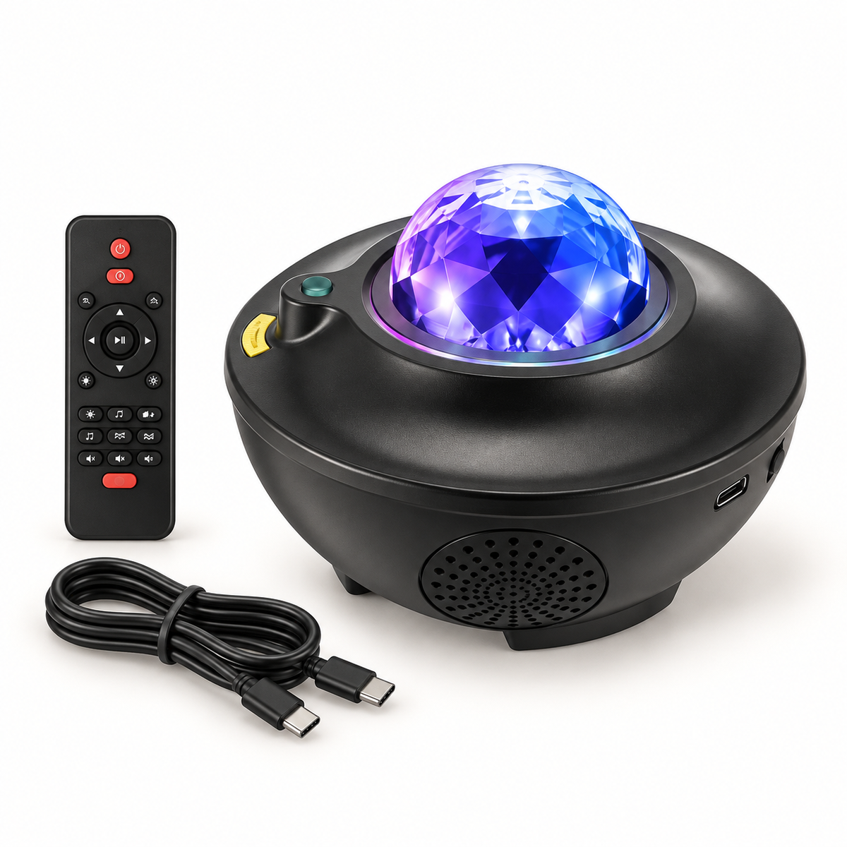 Proiector LED RGB Aurora și Stele, 21 Efecte, Bluetooth, Difuzor, Telecomandă și TimerProiector LED RGB Aurora și Stele, 21 Efecte, Bluetooth, Difuzor, Telecomandă și Timer