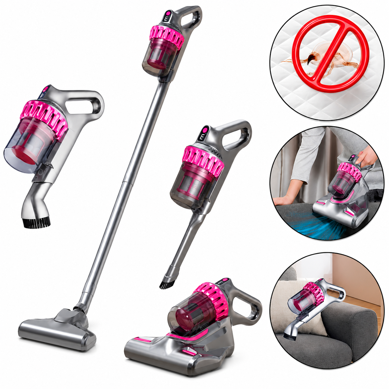 Aspirator Vertical, fără Fir, fara sac 21,6V – Rezervor 0,54L, Ușor și Puternic
