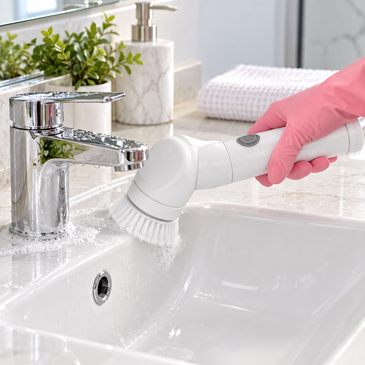 Perie Electrică BrushMagic cu Rotație 360°, 3 Capete și Încărcare USB