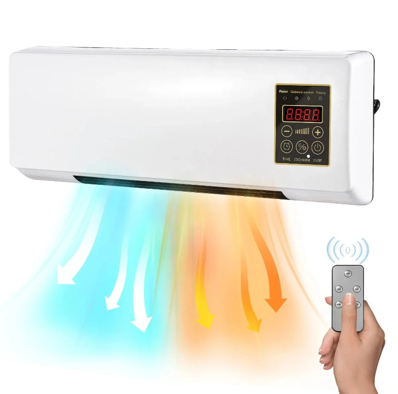 Mini aer condiționat cu ventilator 2 în 1 – 1800W, alb, cu telecomandă
