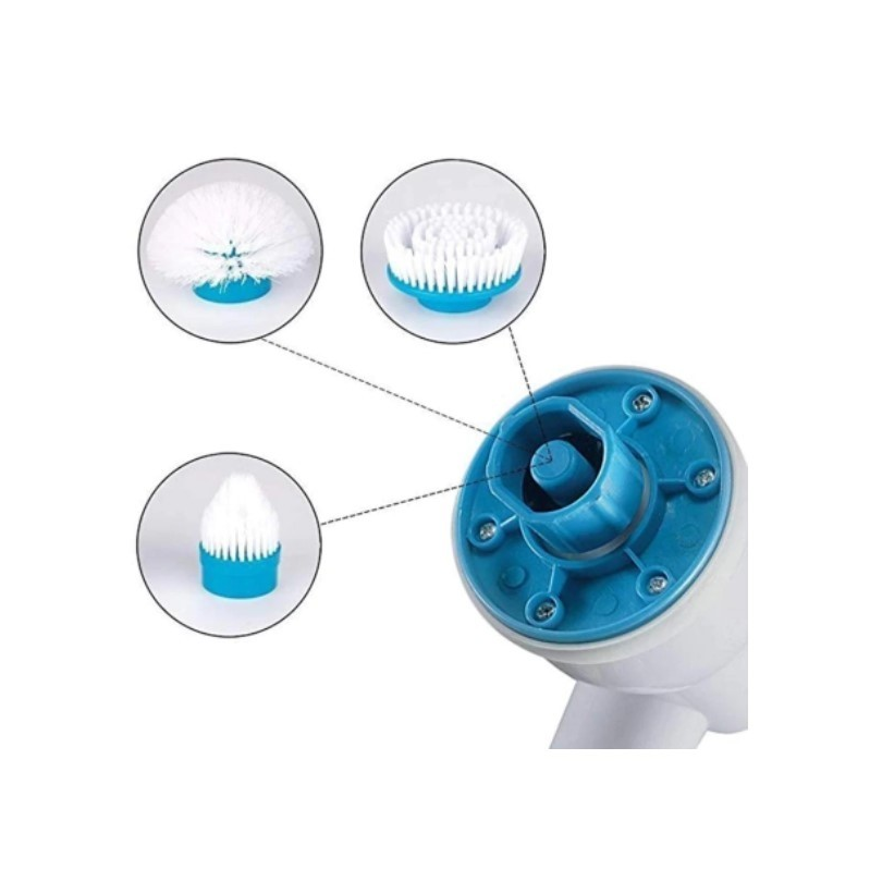 Dispozitiv electric de curățare 3 în 1 cu perii interschimbabile, alb-albastru