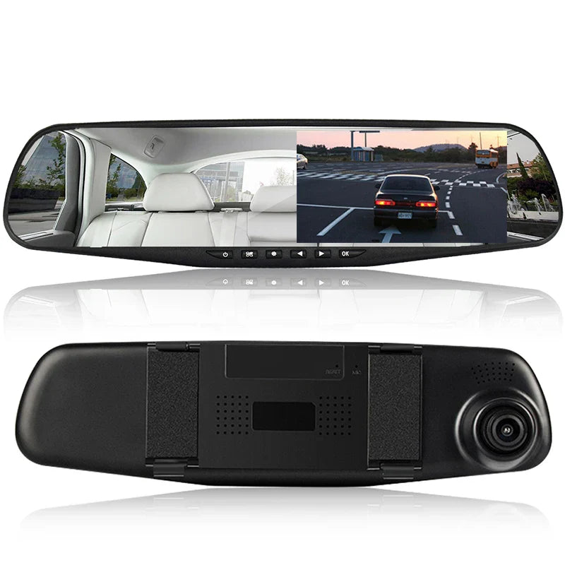 Camera auto DVR 4,3 inch Full HD 1080p – filmare faţă/spate, vizibilitate nocturnă