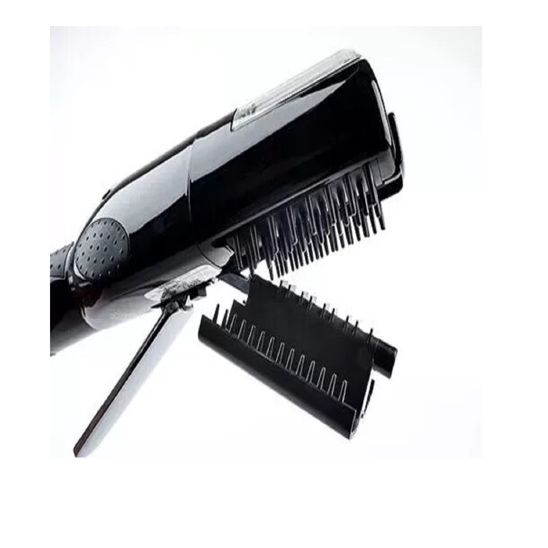 Aparat pentru tuns vârfuri de păr cu accesorii și geantă, negru