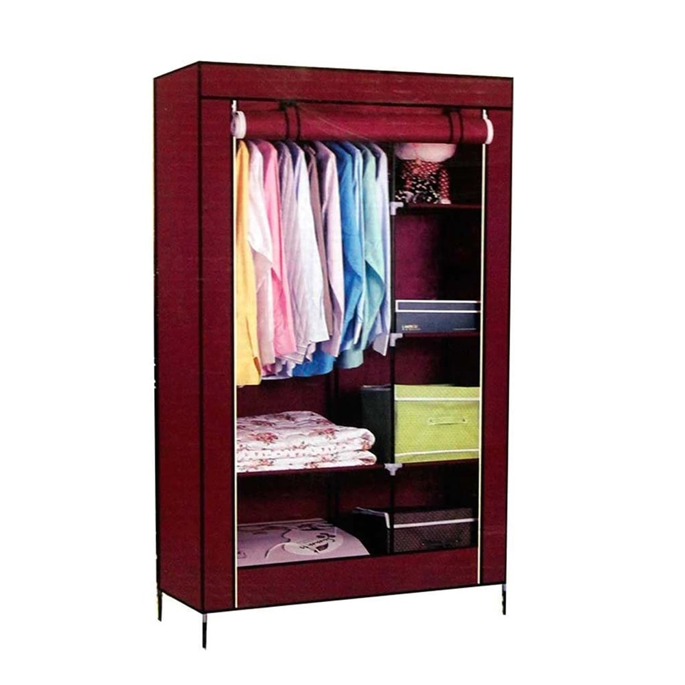 Raft metalic acoperit vișiniu 105×45×175 cm, 4 poliţe