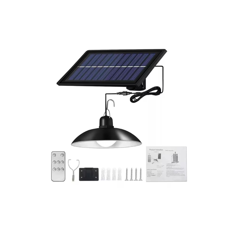 Lampă LED solară suspendată 400 lm cu telecomandă și cablu de 2,5 m