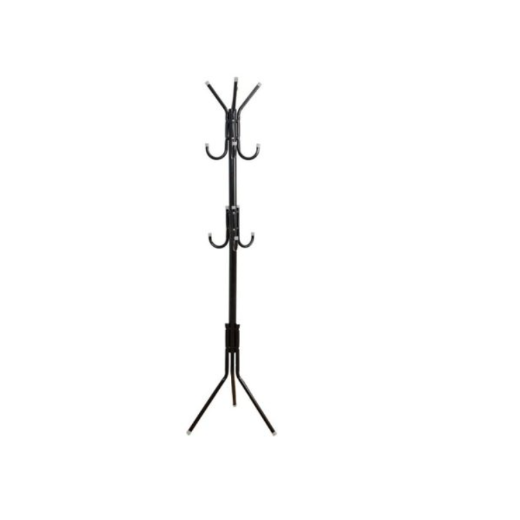 Cuier metalic negru înalt 184 cm cu 16 cârlige