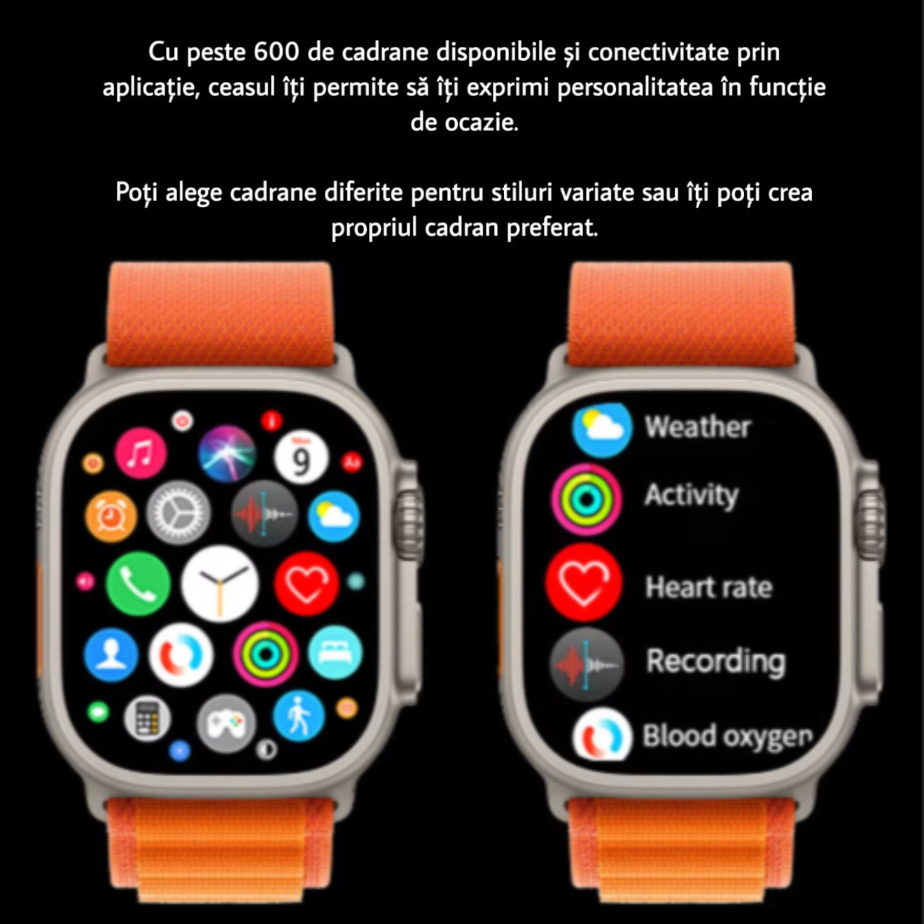 Ceas inteligent portocaliu – Bluetooth & apă