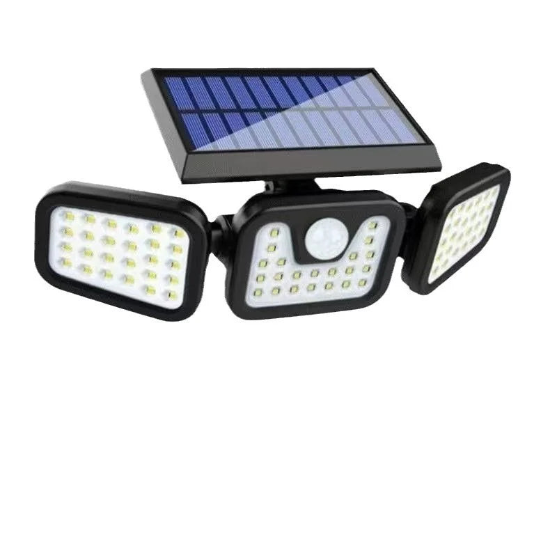 Lampă LED solară exterioară cu 3 spoturi reglabile – 74 LED