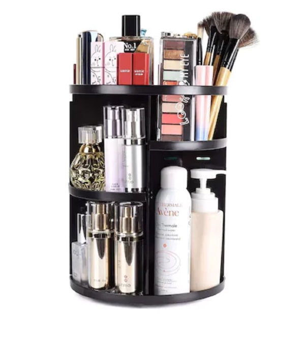 Organizator rotativ 360° pentru produse cosmetice – suport machiaj cu design modular