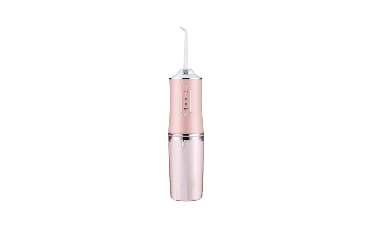 Irigator oral profesional portabil cu 4 capete și acumulator de 1400mAh – roz
