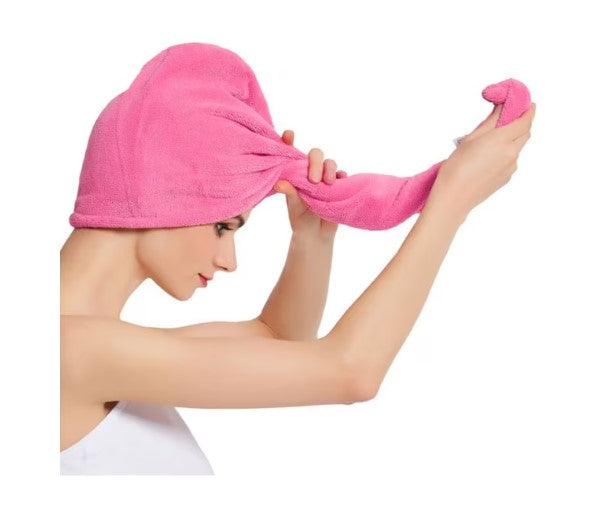 Prosop cap microfibră 60×22 cm roz – absorbție rapidă