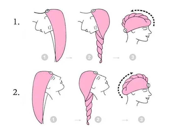 Prosop Turban pentru Păr din Microfibră, Absorbție Rapidă, 60 × 22 cm