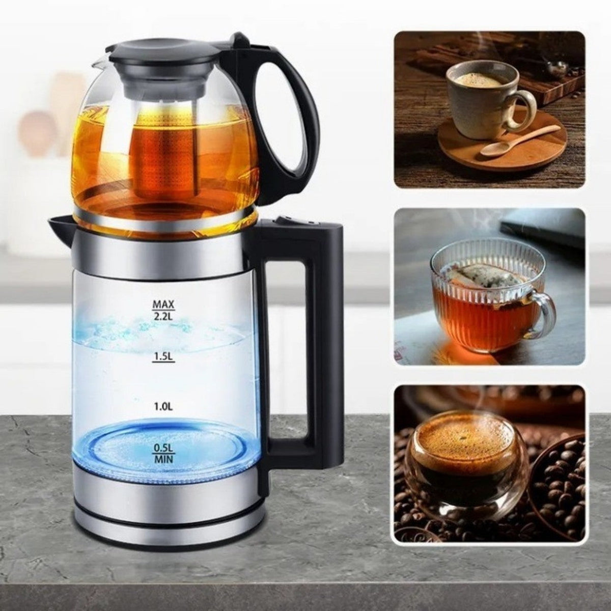 Fierbător electric 2,2L – putere, siguranță și design modern pentru utilizare zilnică