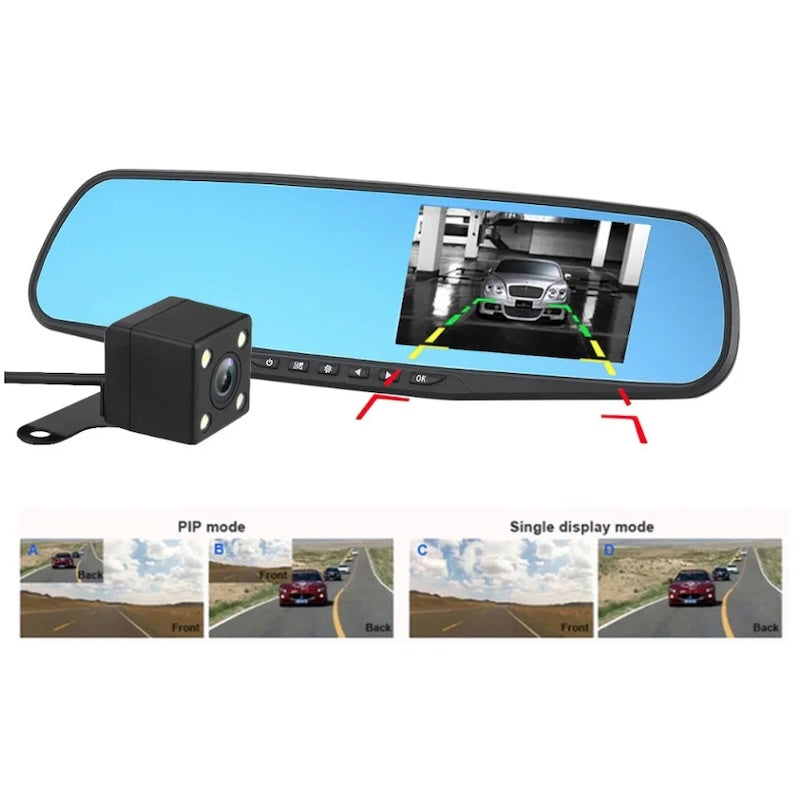 Oglinda retrovizoare cu camera integrata Full HD 1080P 4.3″ TFT si camera pentru marsarier