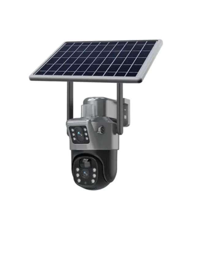 Cameră de Supraveghere Solară Wi‑Fi 6MP, Lentilă Dublă, Zoom 10X, Rotire 360°, Detectare Mișcare și Vedere Nocturnă