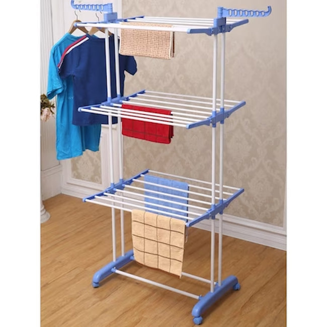 Uscător de Rufe Vertical Pliabil cu 3 Etaje și Suport pentru Umerașe, 170 cm, Economisire Spațiu