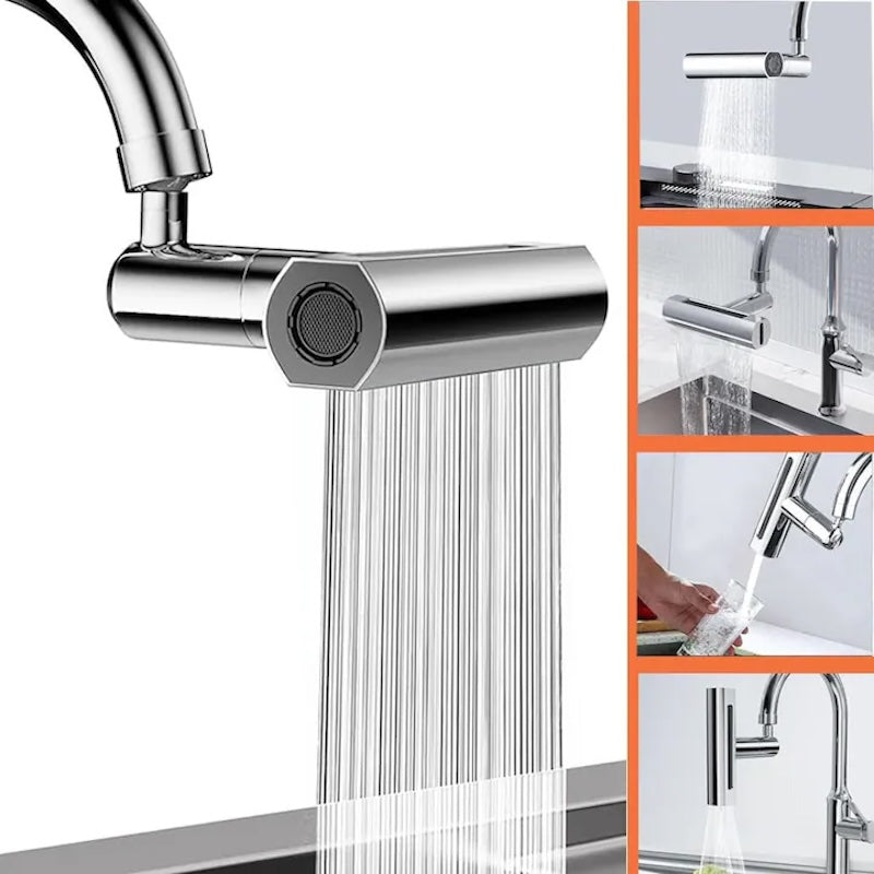 Duza pentru robinet chiuveta de dispersie a apei, rotire 360 grade, filet exterior M22, 13x12.5cm, crom, Argintiu
