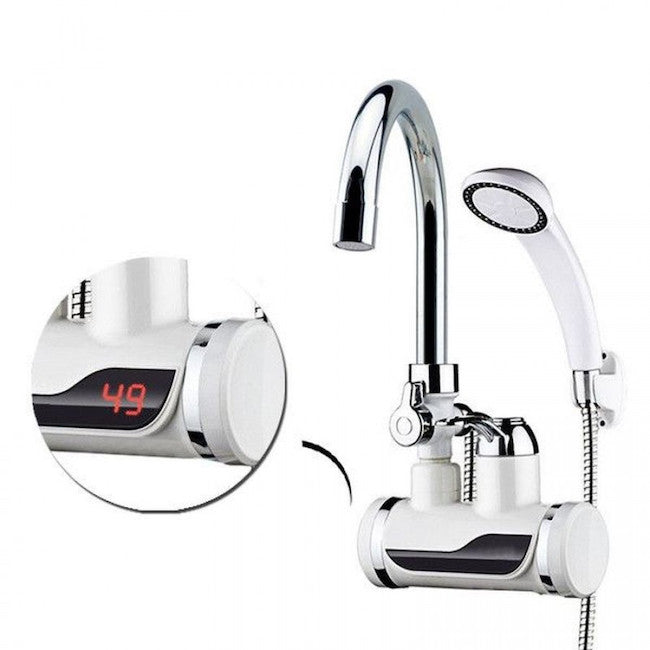 Robinet Electric pentru incalzit apa cu Dus si afisaj de temperatura - prindere in perete