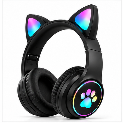 Pachet 2x Căști Wireless Bluetooth cu Urechi de Pisică – Pliabile și Confortabile