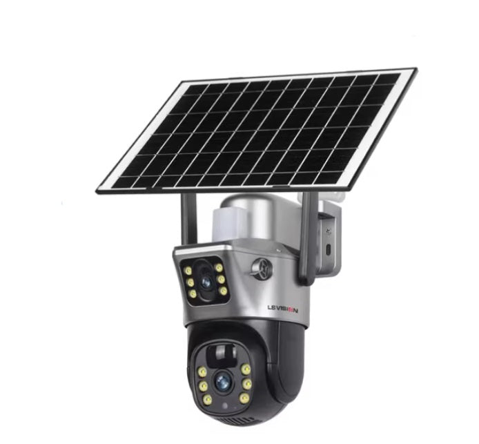 Cameră de Supraveghere Solară 4G 6MP, Lentilă Dublă, Zoom 10X, Rotire 360°, Detectare Mișcare și Vedere Nocturnă
