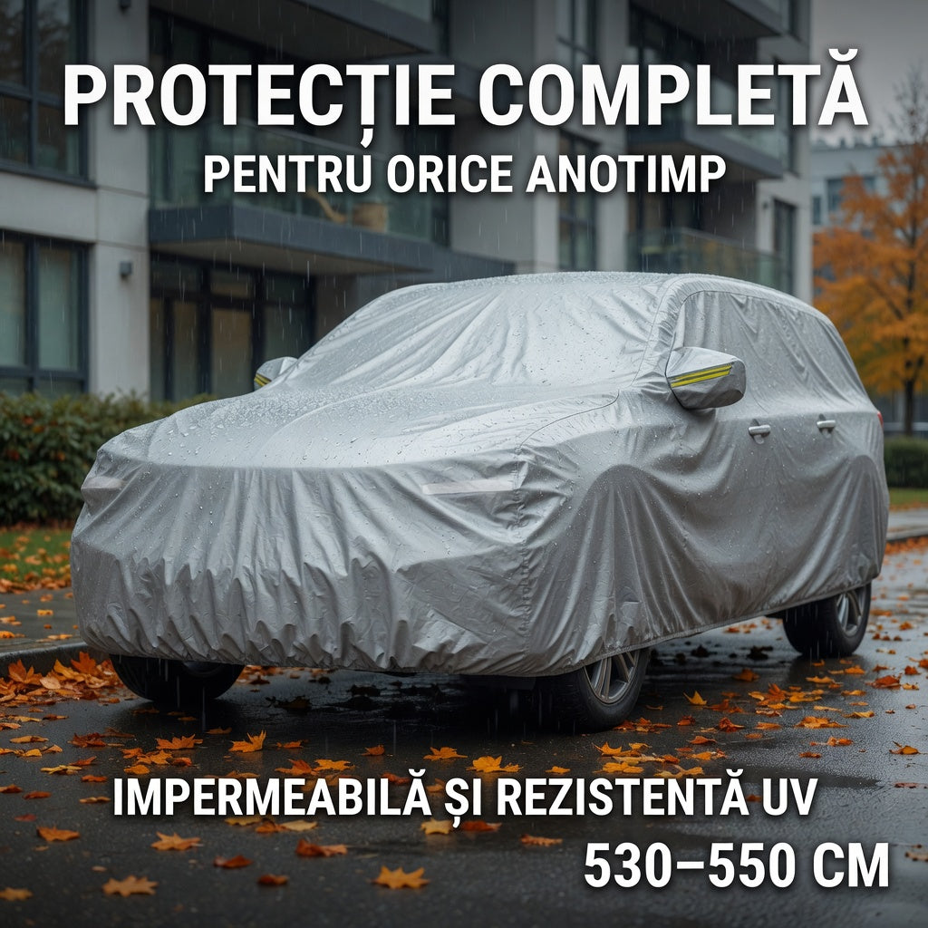 Husă/Prelata Auto Impermeabilă cu Protecție UV și Fixare Sigură