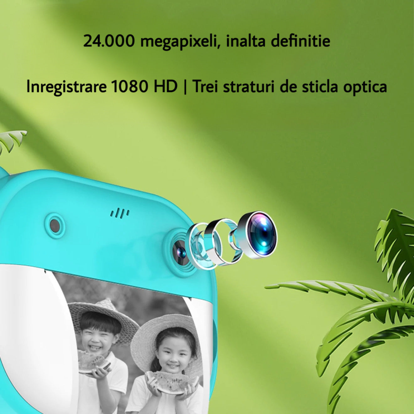 Aparat Foto pentru Copii cu Imprimare Termică și Ecran IPS 2.4”