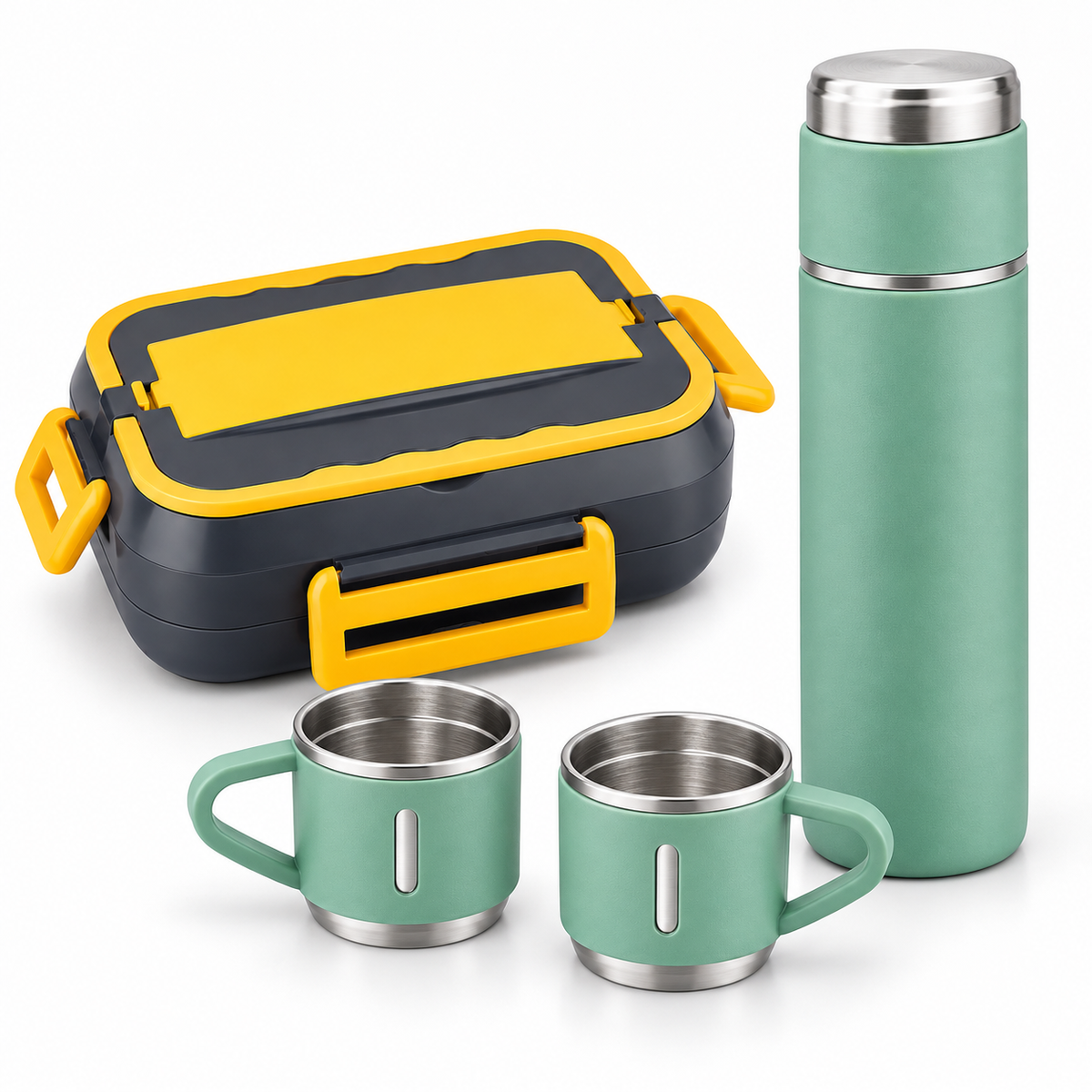 Pachet Prânzul la Serviciu – Cutie de Prânz Electrică 1,5 L, 40W + Termos Inox 500 ml cu 2 Căni